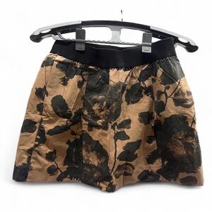 Casual black and brown floral print mini skirt 4 with elastic Spring Summer Y2K